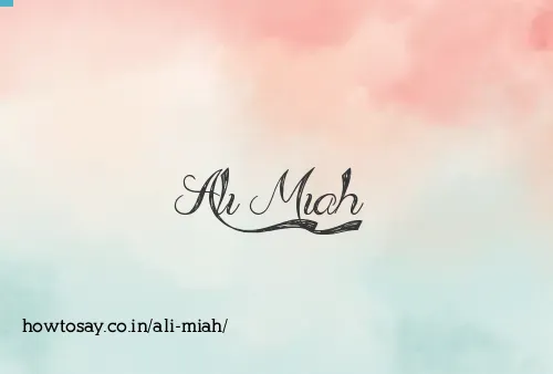 Ali Miah
