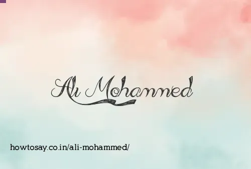 Ali Mohammed