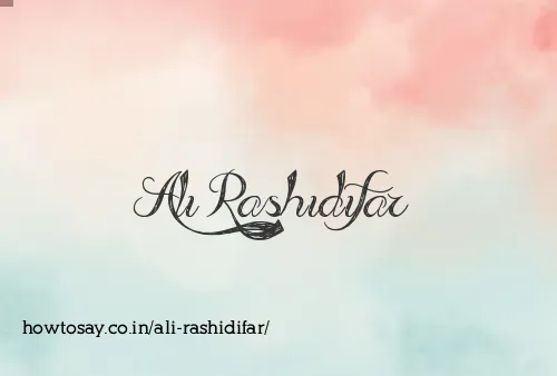 Ali Rashidifar