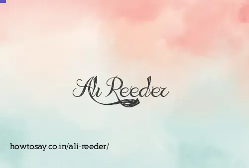Ali Reeder
