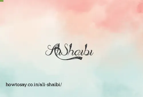 Ali Shaibi