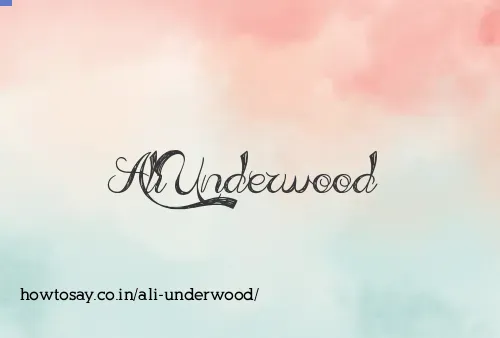 Ali Underwood