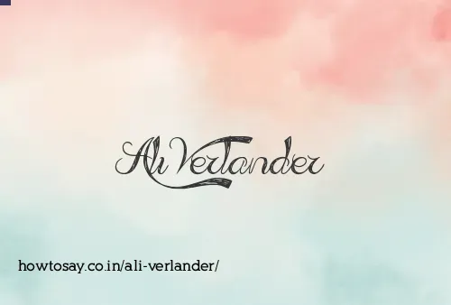 Ali Verlander
