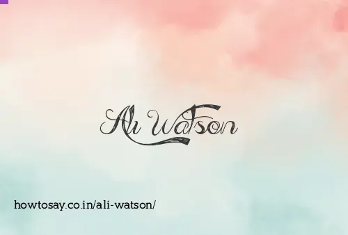 Ali Watson