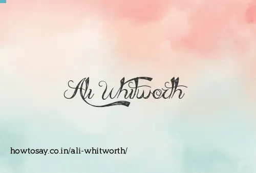 Ali Whitworth
