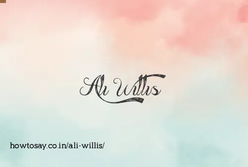 Ali Willis