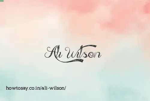 Ali Wilson