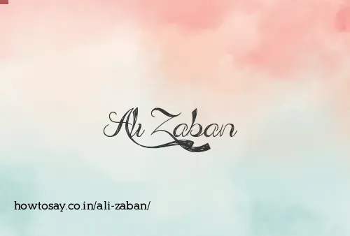Ali Zaban