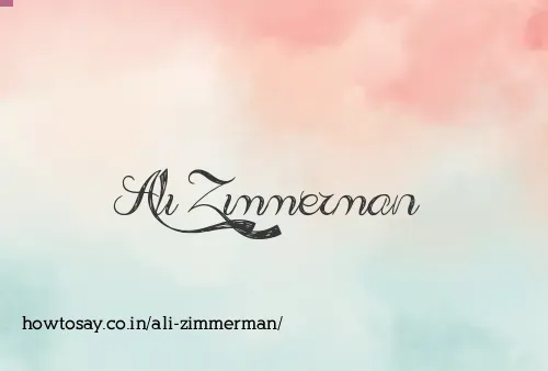 Ali Zimmerman