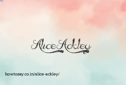 Alice Ackley