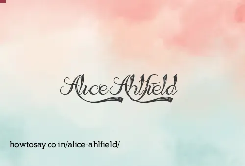 Alice Ahlfield