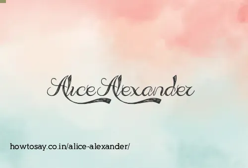 Alice Alexander