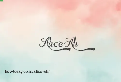 Alice Ali
