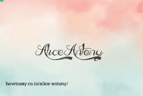 Alice Antony