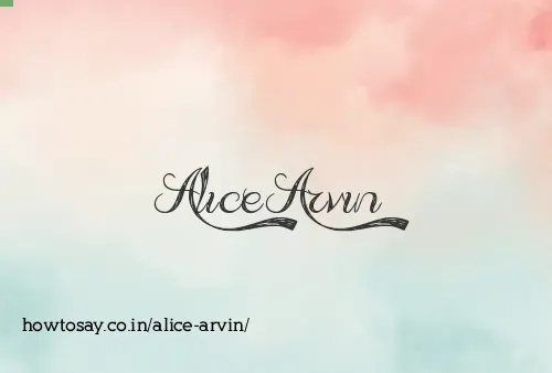 Alice Arvin