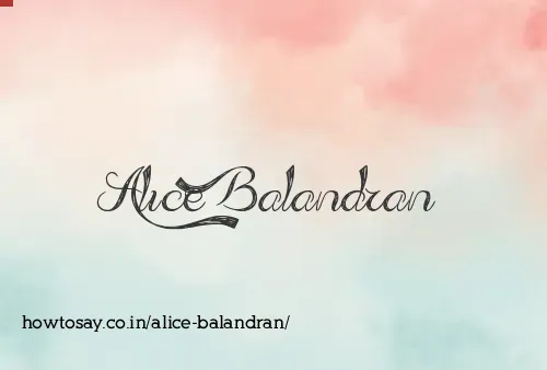 Alice Balandran