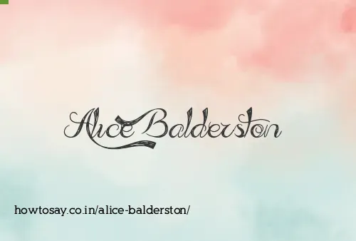 Alice Balderston