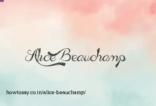 Alice Beauchamp