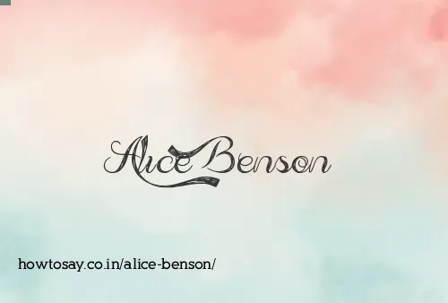 Alice Benson