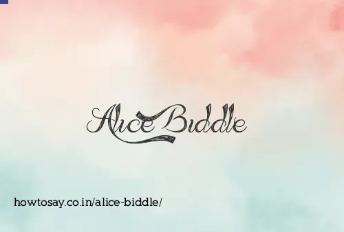Alice Biddle
