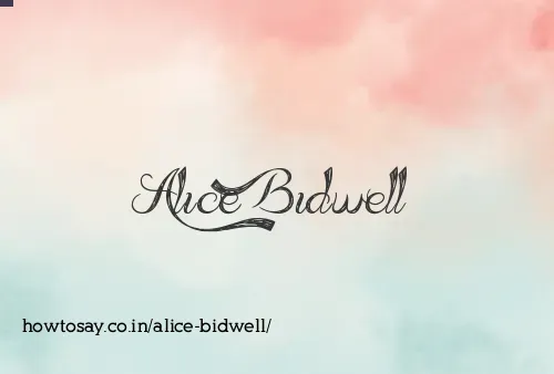 Alice Bidwell
