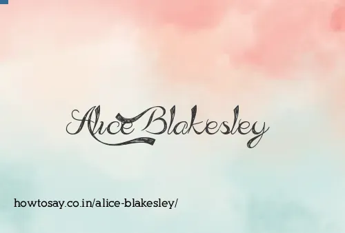 Alice Blakesley