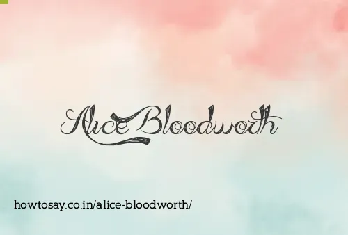 Alice Bloodworth