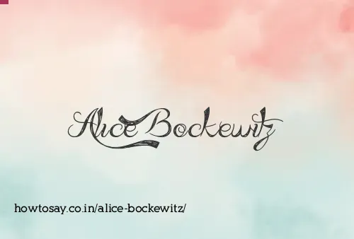 Alice Bockewitz