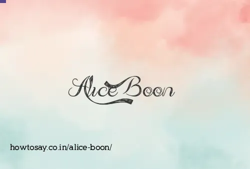 Alice Boon