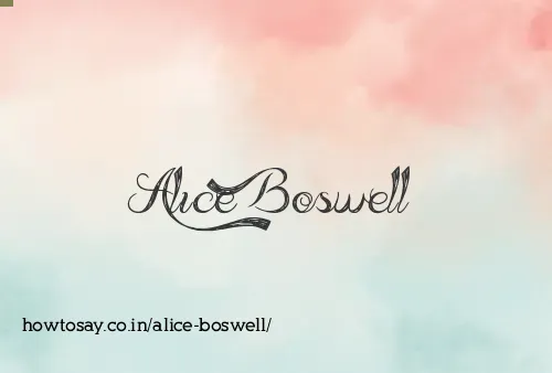 Alice Boswell