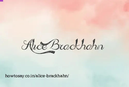 Alice Brackhahn