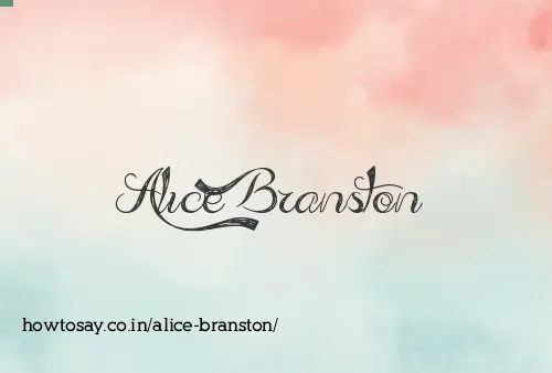 Alice Branston