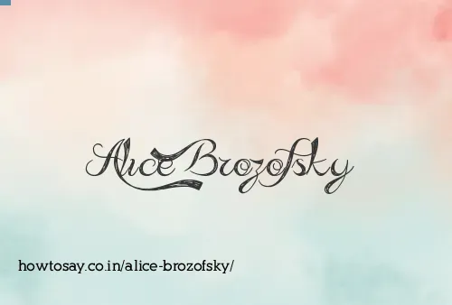 Alice Brozofsky