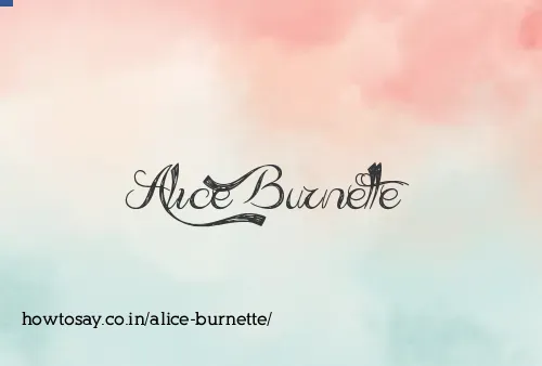 Alice Burnette