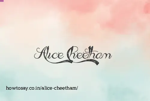Alice Cheetham