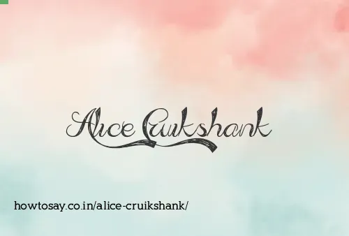Alice Cruikshank