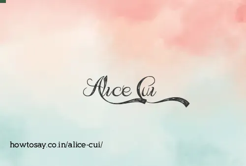 Alice Cui