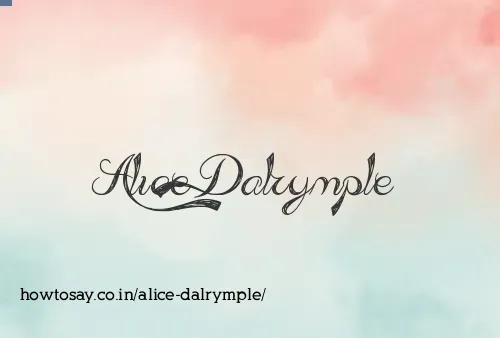 Alice Dalrymple