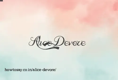 Alice Devore