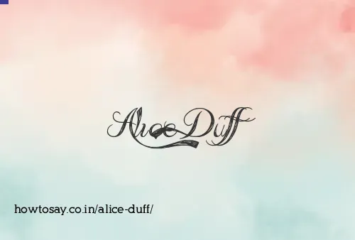 Alice Duff
