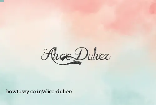 Alice Dulier