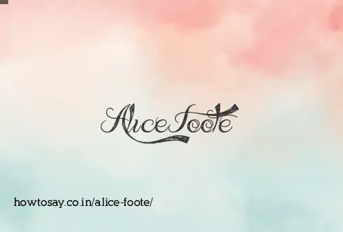 Alice Foote