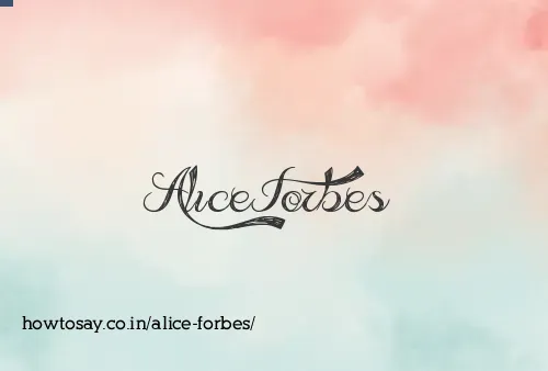 Alice Forbes