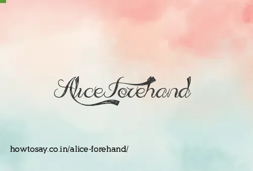 Alice Forehand