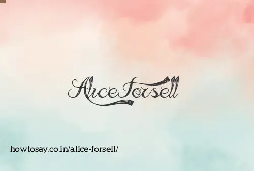 Alice Forsell