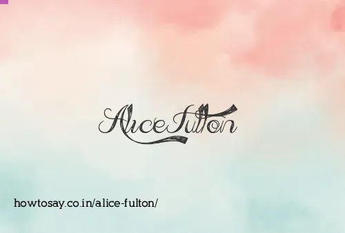 Alice Fulton