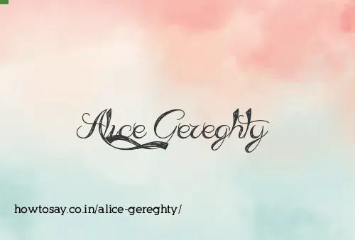 Alice Gereghty