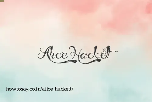 Alice Hackett