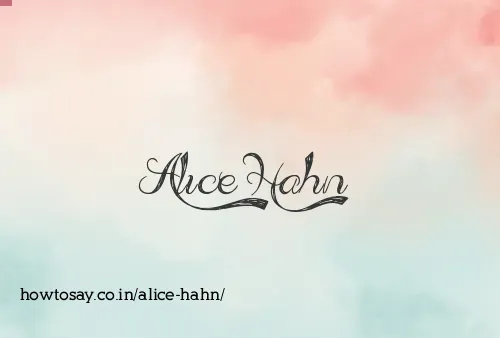 Alice Hahn