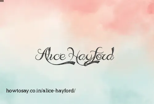 Alice Hayford